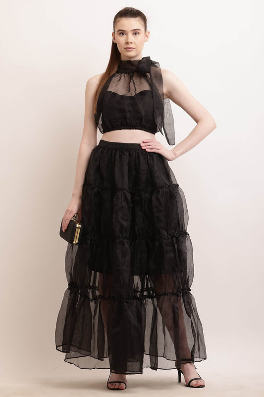 Black Sheer Eleganca Co-ord Set - DrapeMe - Your Affordable place for In-Trend clothing