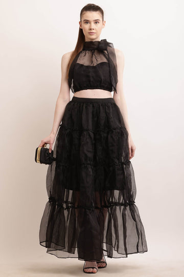 Black Sheer Eleganca Co-ord Set - DrapeMe - Your Affordable place for In-Trend clothing