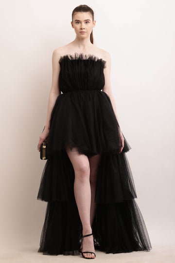 High Low Tulle Dress - Black - DrapeMe - Your Affordable place for In-Trend clothing