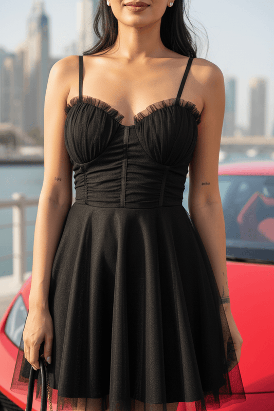 Corset Tulle Party Dress - Black - DrapeMe - Your Affordable place for In-Trend clothing