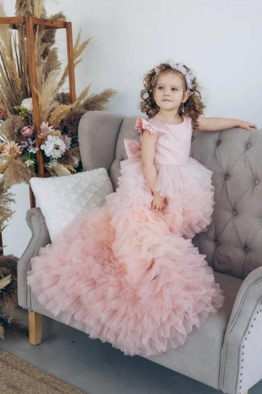 Fairytale Pink Birthday Dress With Detachable Trail - DrapeMe - Your Affordable place for In-Trend clothing