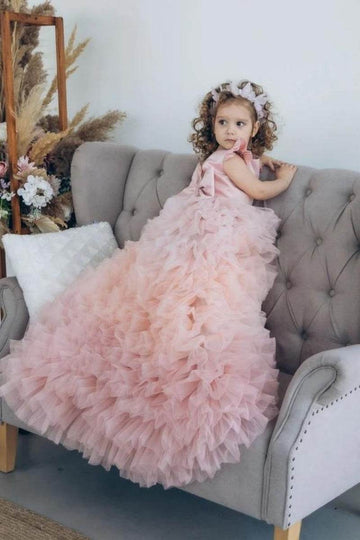 Fairytale Pink Birthday Dress With Detachable Trail - DrapeMe - Your Affordable place for In-Trend clothing
