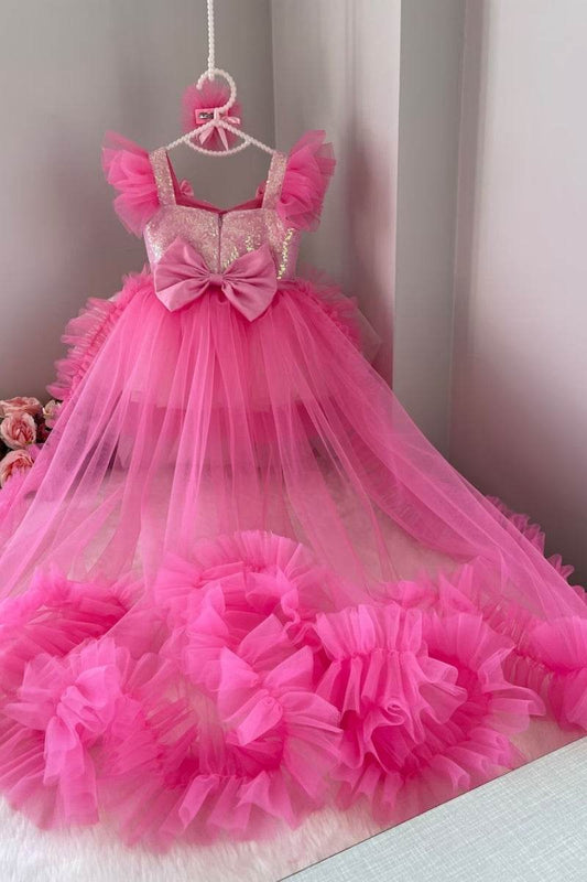 Little Princess Dress With Detachable Trail - DrapeMe - Your Affordable place for In-Trend clothing