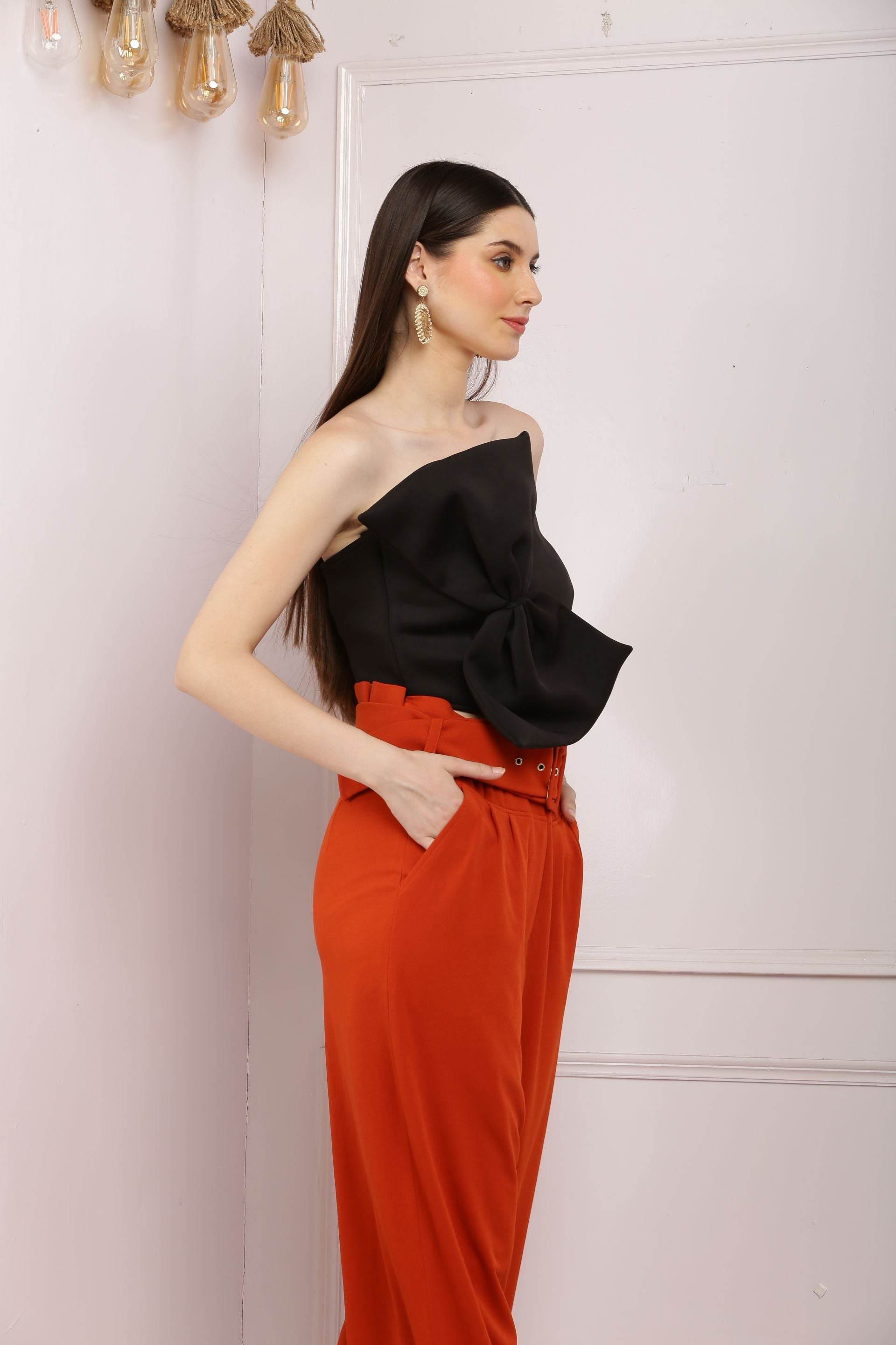 Big Bow Black Tube Top - DrapeMe - Your Affordable place for In-Trend clothing