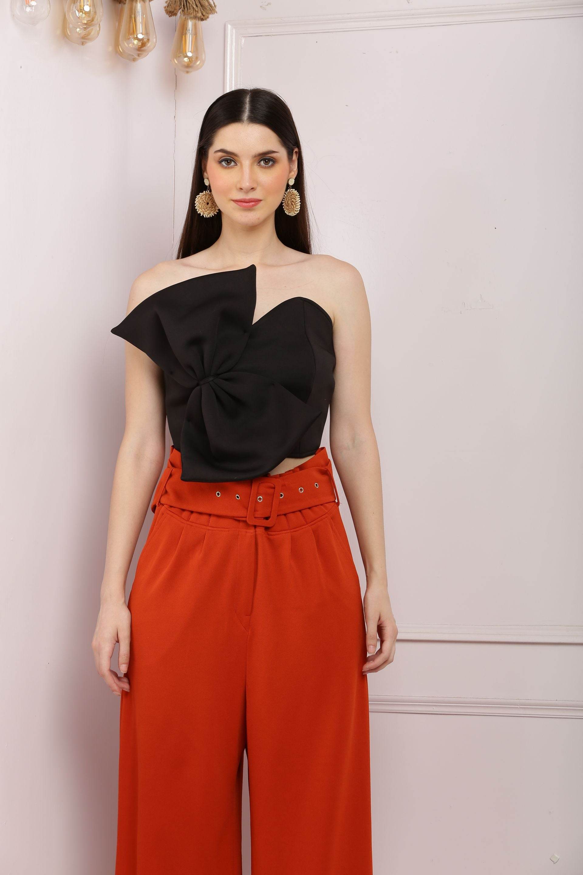 Big Bow Black Tube Top - DrapeMe - Your Affordable place for In-Trend clothing