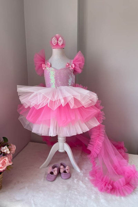 Little Princess Dress With Detachable Trail - DrapeMe - Your Affordable place for In-Trend clothing