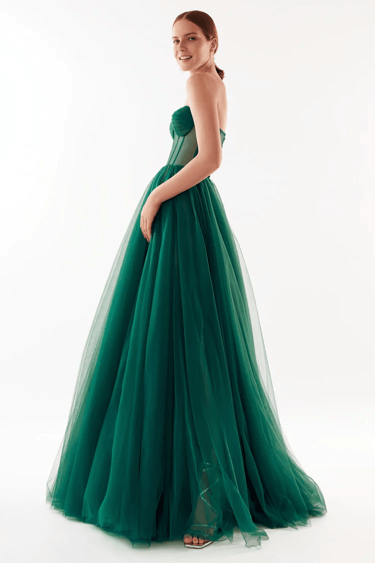 Emerald Green Tulle Corset Dress - DrapeMe - Your Affordable place for In-Trend clothing
