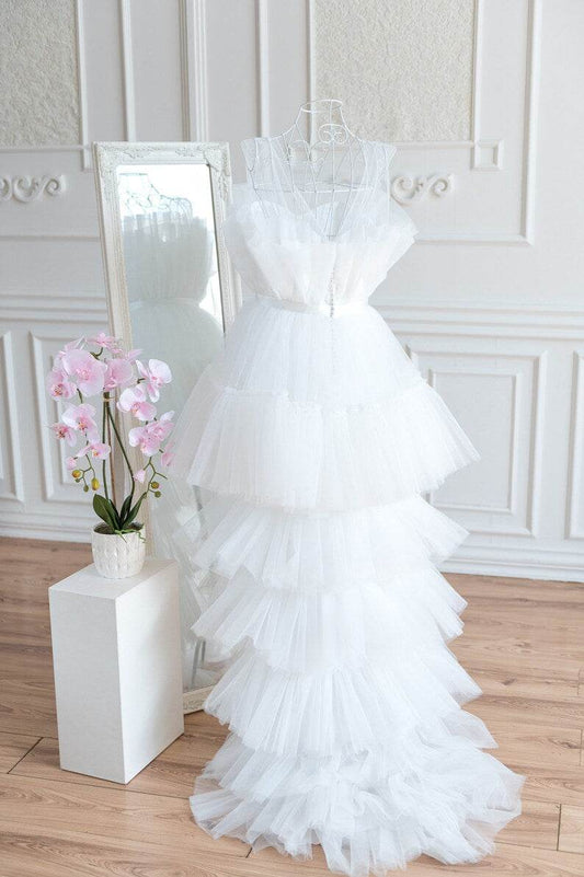 Twilight Tulle High Low Dress- White - DrapeMe - Your Affordable place for In-Trend clothing