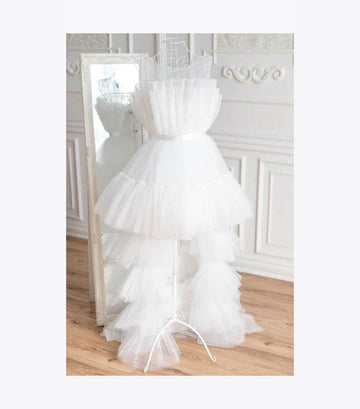 Twilight Tulle High Low Dress- White - DrapeMe - Your Affordable place for In-Trend clothing