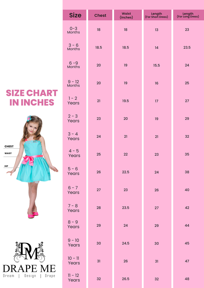 Dress size for shop 1 year old