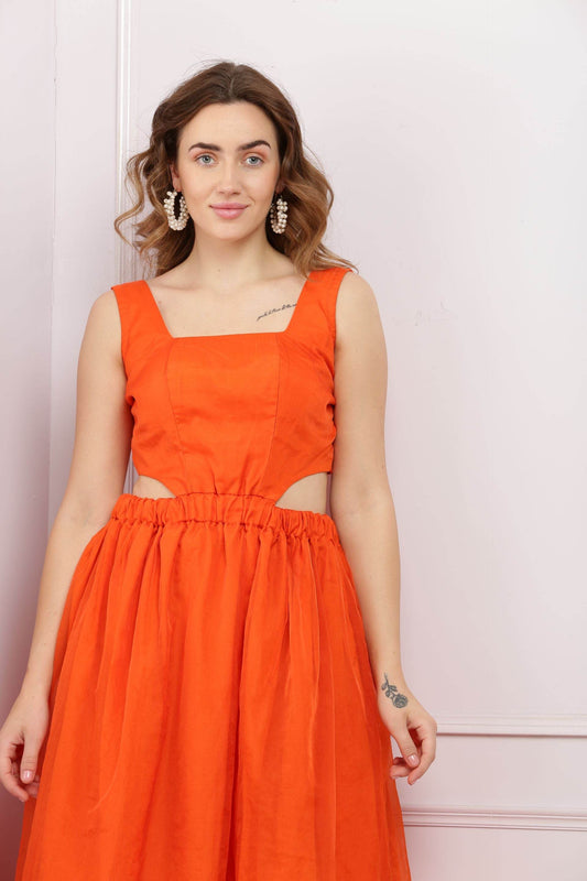 Tangerine Bloom Dress - DrapeMe - Your Affordable place for In-Trend clothing