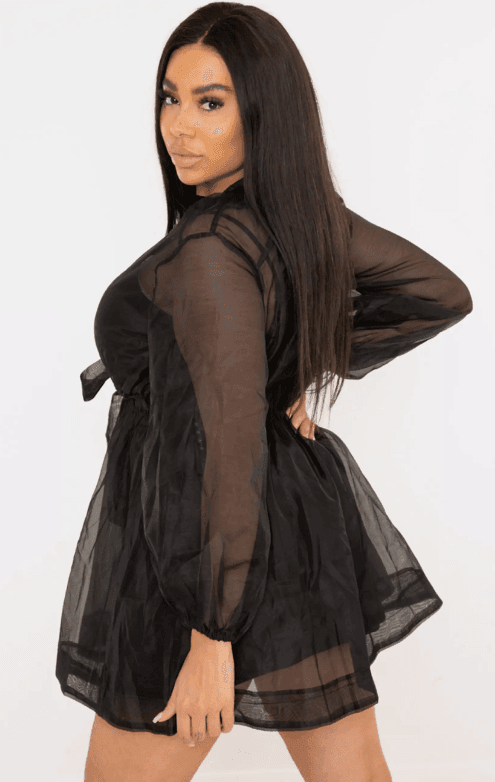 Knotted Organza Short Dress – Black - DrapeMe - Your Affordable place for In-Trend clothing