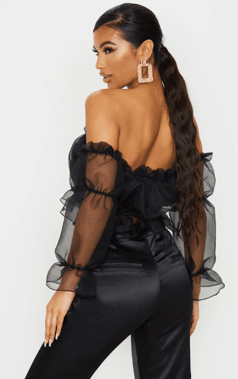 Off Shoulder Long Sleeves Top - Black - DrapeMe - Your Affordable place for In-Trend clothing