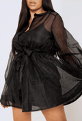 Knotted Organza Short Dress – Black - DrapeMe - Your Affordable place for In-Trend clothing