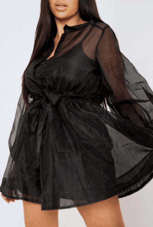 Knotted Organza Short Dress – Black - DrapeMe - Your Affordable place for In-Trend clothing