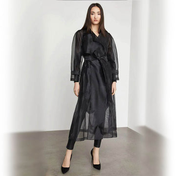 Coat Style Black Organza Co ord Set - 3 Piece Set - DrapeMe - Your Affordable place for In-Trend clothing