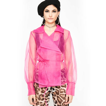Women Organza Jacket- Pink - DrapeMe - Your Affordable place for In-Trend clothing