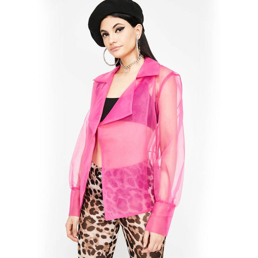 Women Organza Jacket- Pink - DrapeMe - Your Affordable place for In-Trend clothing