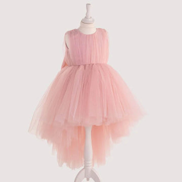 Tulle High-low Flower Girl Dress - Powder Pink - DrapeMe - Your Affordable place for In-Trend clothing