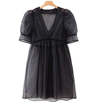 Pretty V-Neckline Short Dress – Black - DrapeMe - Your Affordable place for In-Trend clothing