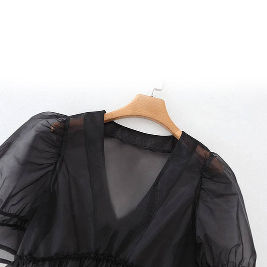 Pretty V-Neckline Short Dress – Black - DrapeMe - Your Affordable place for In-Trend clothing