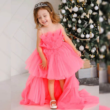 Princess Ruffle Trail Dress – Pink - DrapeMe - Your Affordable place for In-Trend clothing