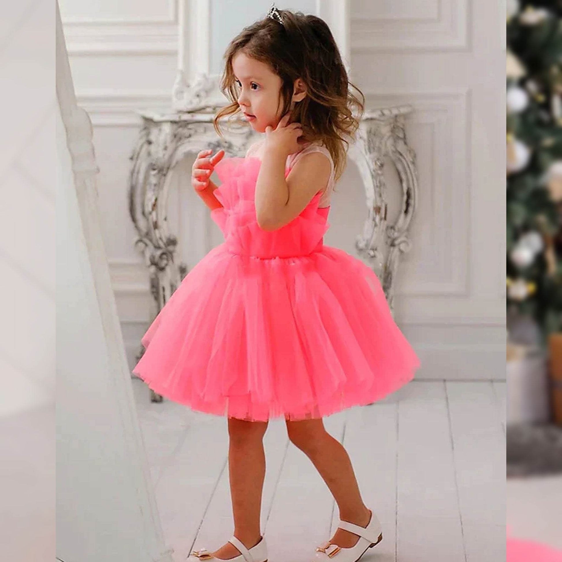 Princess Ruffle Trail Dress – Pink - DrapeMe - Your Affordable place for In-Trend clothing