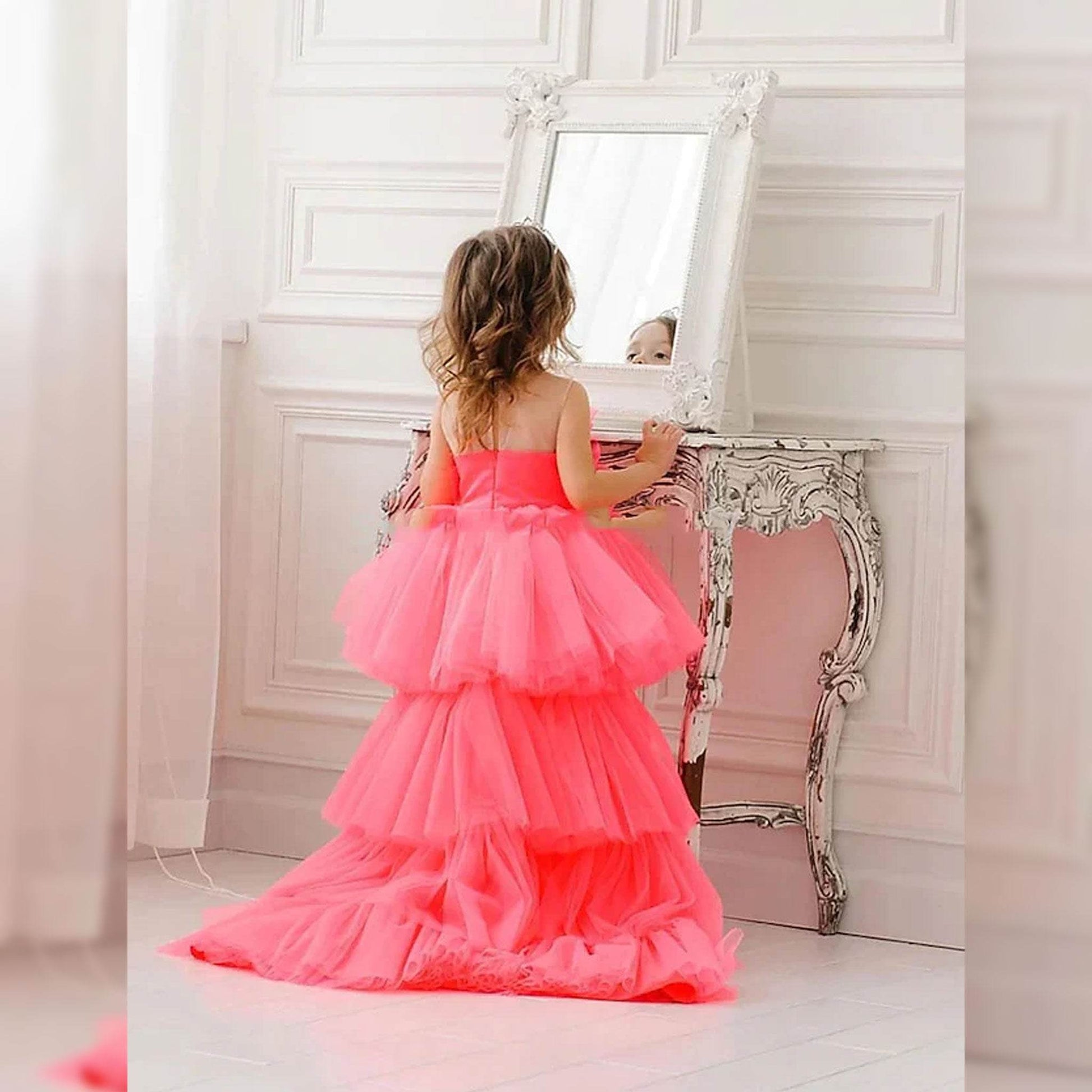 Princess Ruffle Trail Dress – Pink - DrapeMe - Your Affordable place for In-Trend clothing