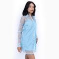 Trendy Organza Shirt Dress – Blue - DrapeMe - Your Affordable place for In-Trend clothing