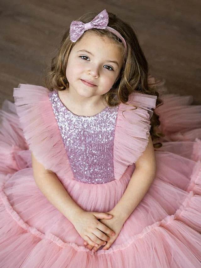 Birthday Girl Princess Tulle Dress With Hair Band - DrapeMe - Your Affordable place for In-Trend clothing