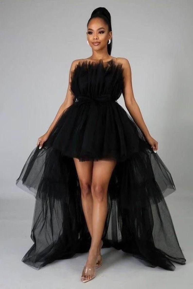 High Low Tulle Dress - Black - DrapeMe - Your Affordable place for In-Trend clothing