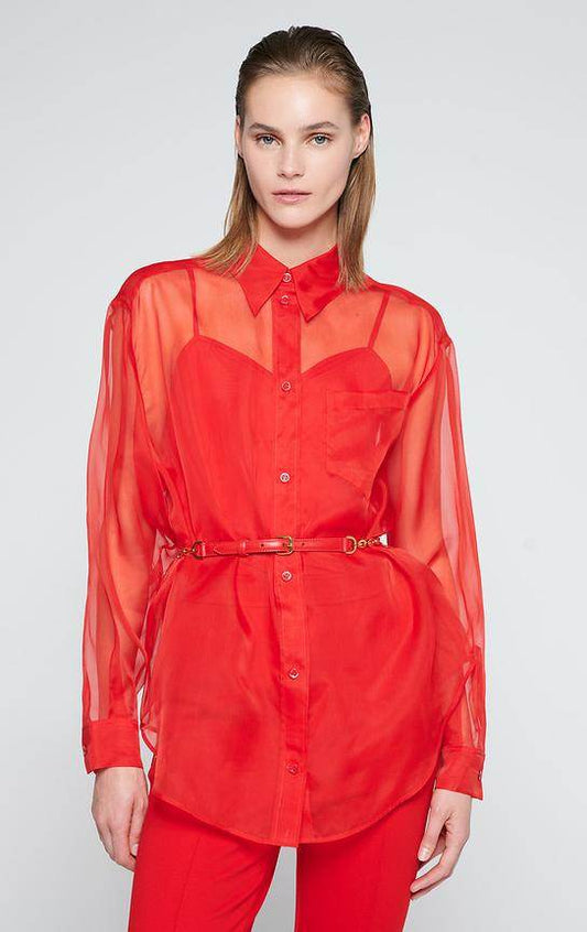 Fabulous Organza Red Shirt - DrapeMe - Your Affordable place for In-Trend clothing