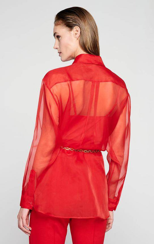 Fabulous Organza Red Shirt - DrapeMe - Your Affordable place for In-Trend clothing