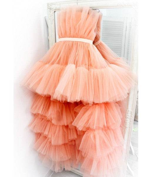 Baby Girl Birthday Dress With Detachable Trail – Peach - DrapeMe - Your Affordable place for In-Trend clothing