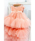 Baby Girl Birthday Dress With Detachable Trail – Peach - DrapeMe - Your Affordable place for In-Trend clothing