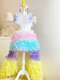 Unicorn Girl Birthday Dress, Toddler Unicorn Tulle Dress, Toddler Rainbow Birthday Dress - DrapeMe - Your Affordable place for In-Trend clothing