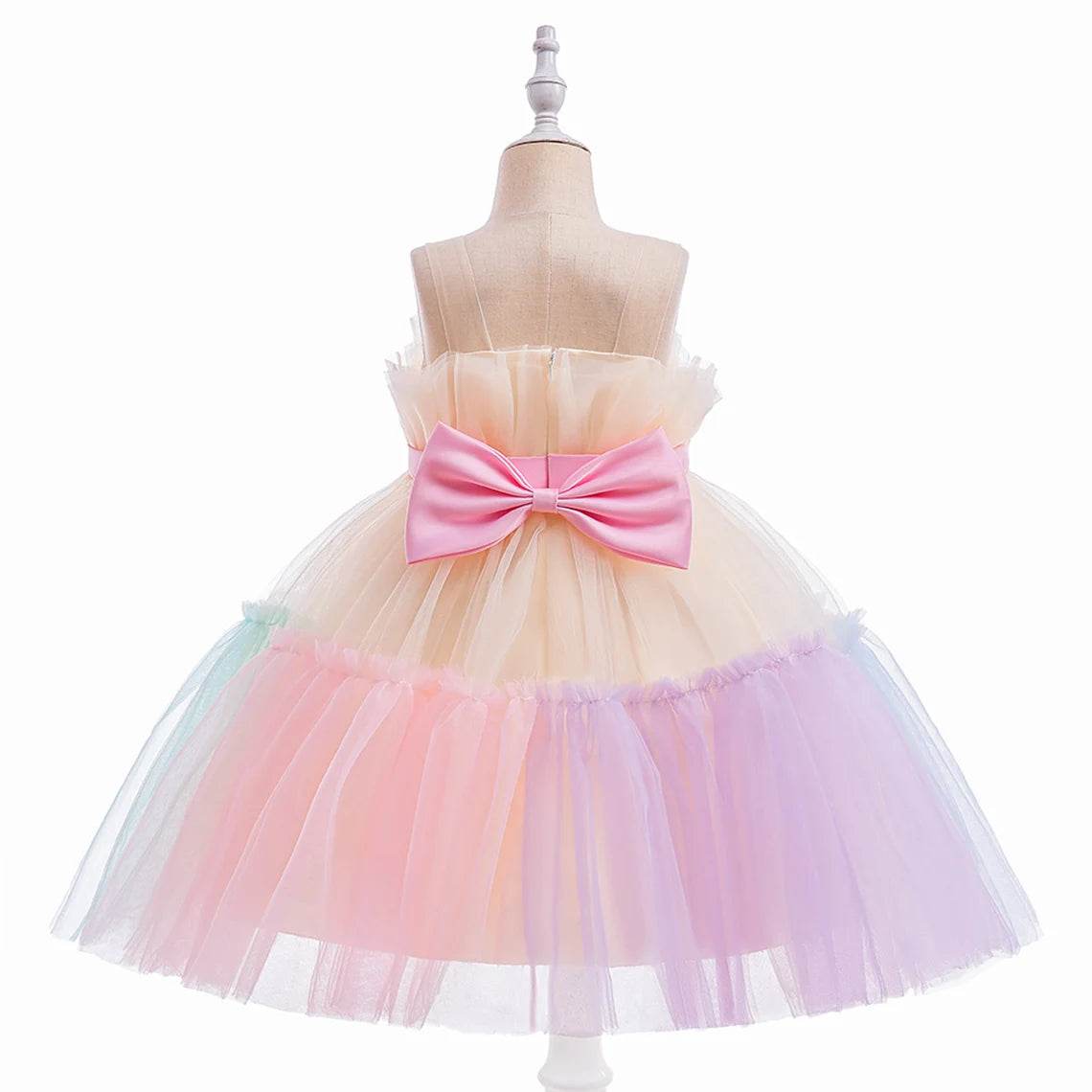 Birthday Girl Rainbow Puffy Dress - DrapeMe - Your Affordable place for In-Trend clothing