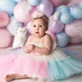 Birthday Girl Rainbow Puffy Dress - DrapeMe - Your Affordable place for In-Trend clothing