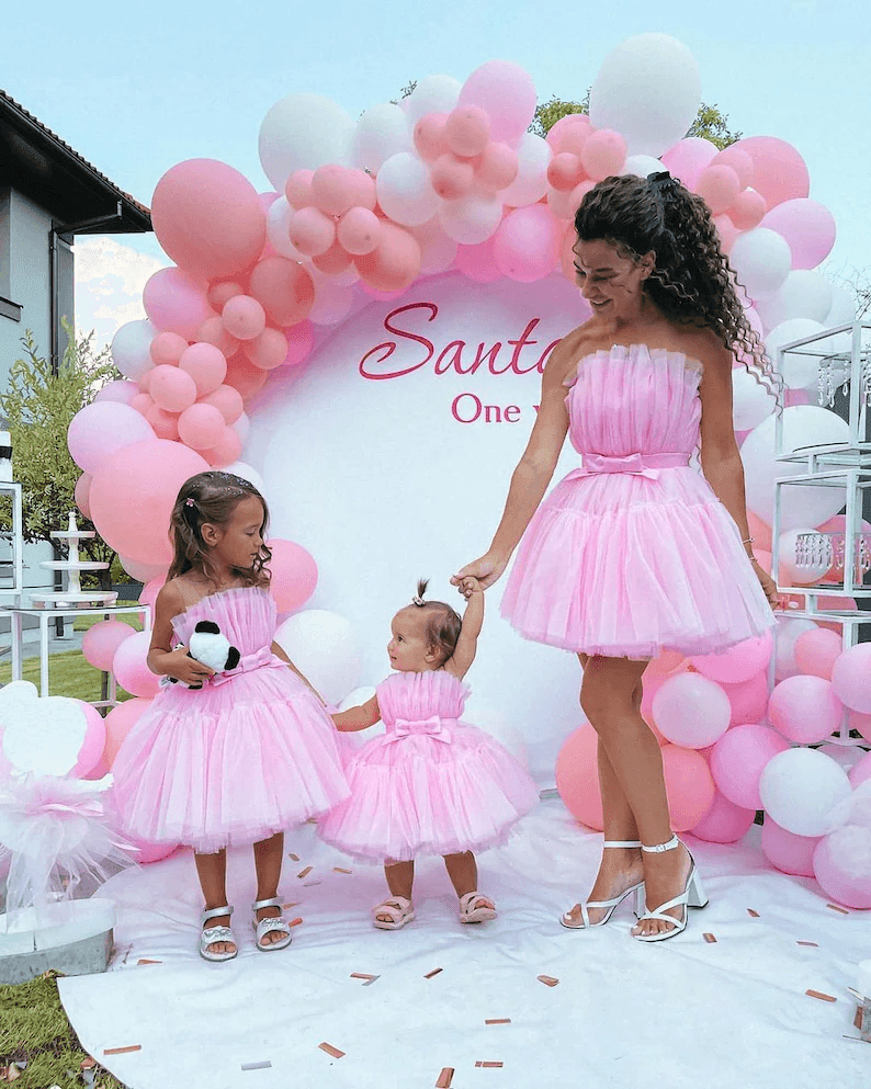 DrapeMe Pink Dress for Baby Girls – First Birthday Tulle and Satin Dress - DrapeMe - Your Affordable place for In-Trend clothing
