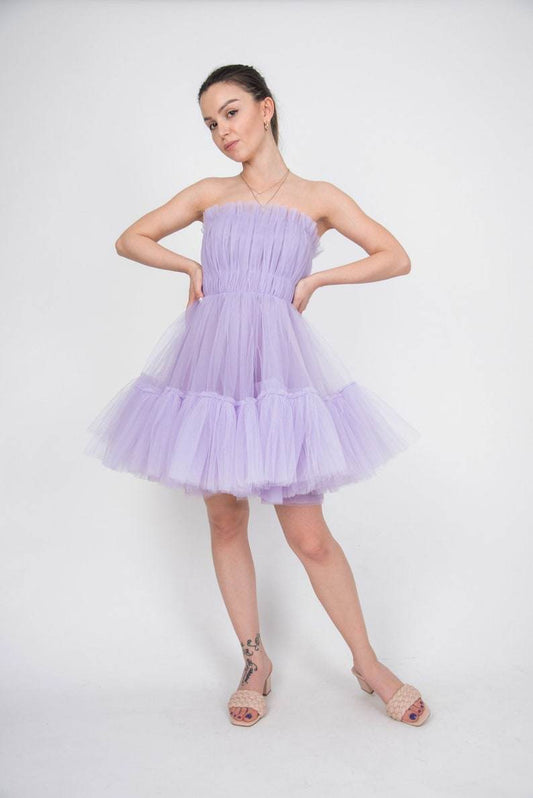 Layered Skater Tulle Dress – Lilac - DrapeMe - Your Affordable place for In-Trend clothing