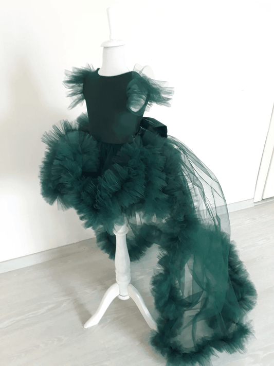 Tutu Dress For Birthday Girl Emerald Green Color - DrapeMe - Your Affordable place for In-Trend clothing