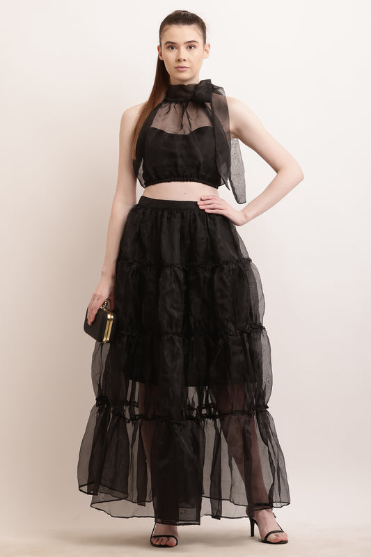 Black Sheer Eleganca Co-ord Set