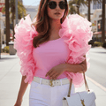 Fairy Ruffled Sleeves Top - Pink - DrapeMe - Your Affordable place for In-Trend clothing