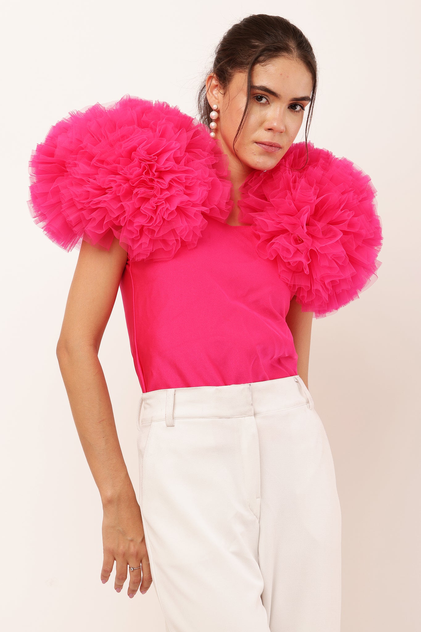 Pink Petal Pom Pom Top