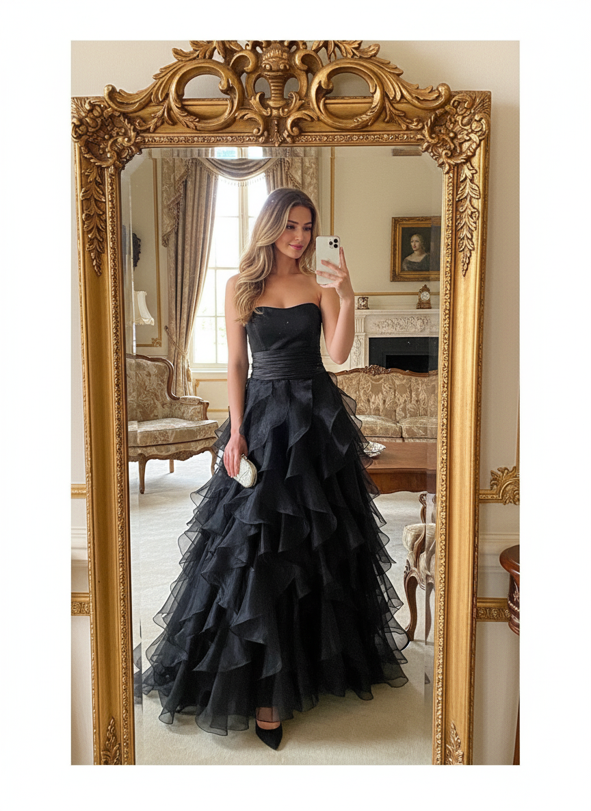 Cinderella Off- Shoulder Dress - Black