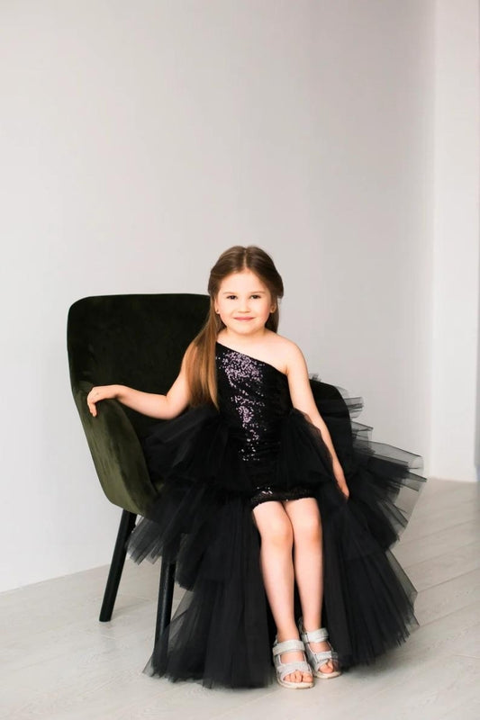 Midnight Sparkle Tulle Dress For Baby Girls