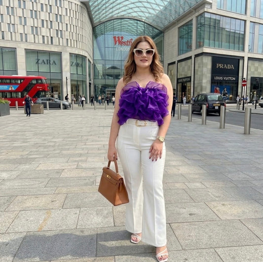 The Violet Bloom Organza Tube Top