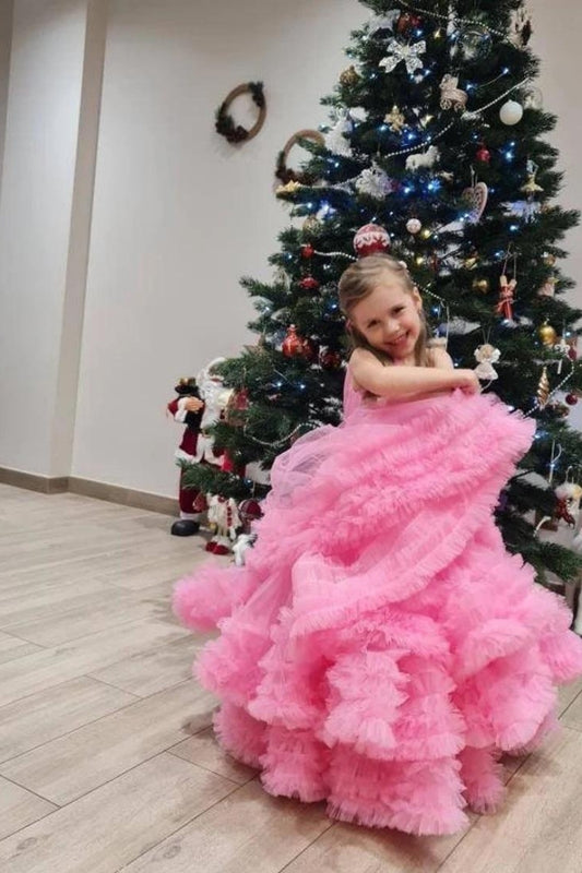 Pink Tulle Layered Birthday Dress