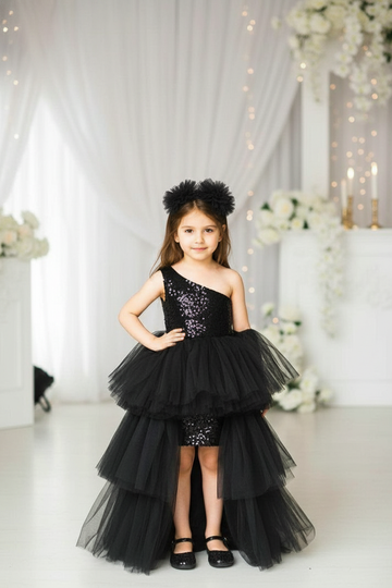 Midnight Sparkle Tulle Dress For Baby Girls