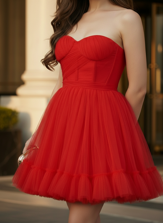Scarlet Soirée Tulle Dress